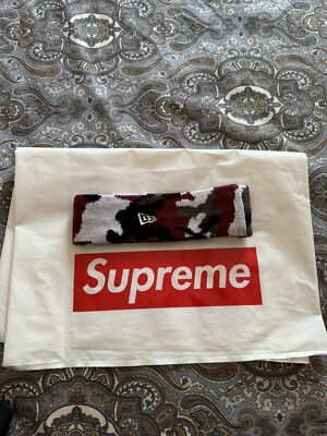 Supreme Camo ( Red, Black, White) Reflective New Era Headband FW