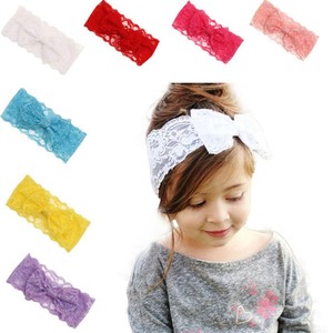 Soft Lace Headband Bow Elastic Band Hairband Baby Girl Kids Hair