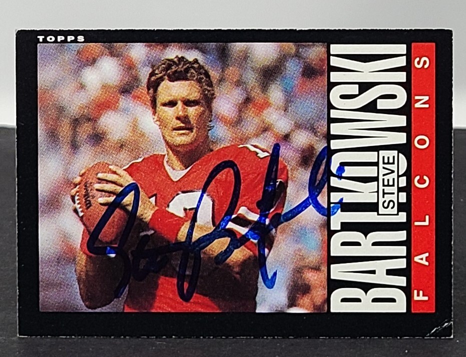 STEVE BARTKOWSKI Signed Autographed 1985 Topps Football Card #13 Atlanta  Falcons