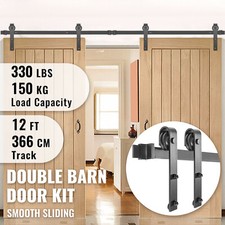VEVOR Kit Quincaillerie Porte Double Suspendue Grange 366cm 150kg Acier Carbone