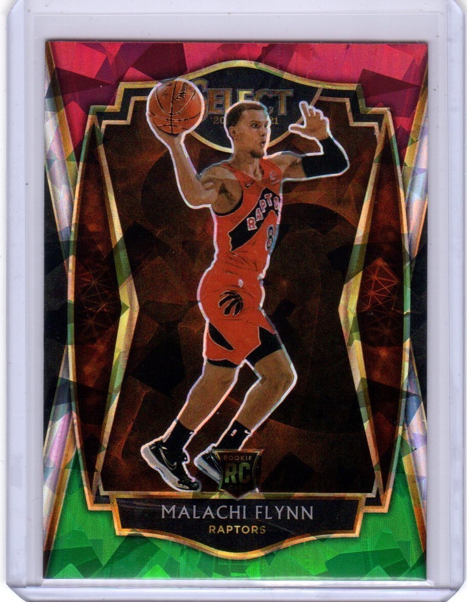 2020-21 Panini Select Premier Malachi Flynn RC #170 Red White Green Cracked Ice