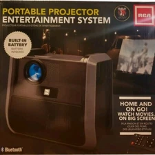 RCA Home Theater Portable Projector w/ Built-in Speaker & Battery Black NEW 
