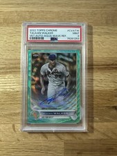 Taijuan Walker 2022 Topps Chrome Auto Aqua Wave /199 Refractors #CVATW PSA 9