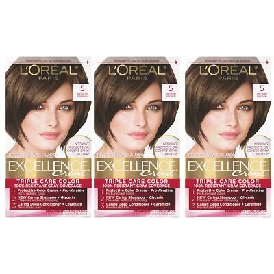 	Excellence Creme Hair Dye 5 Medium Brown 3 Pack	