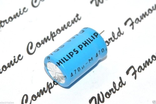 10pcs - PHILIPS 037 470uF (470µF) 50V Electrolytic Capacitor -2222 037 61471 NOS - Picture 2 of 7