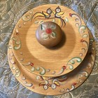 Vintage Woodcroftery Tiered Wooden Painted Plates — photo 1