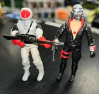 Vintage GI Joe 2 Figure LOT 1989 Track Viper Near Complete 1983 Destro Complete