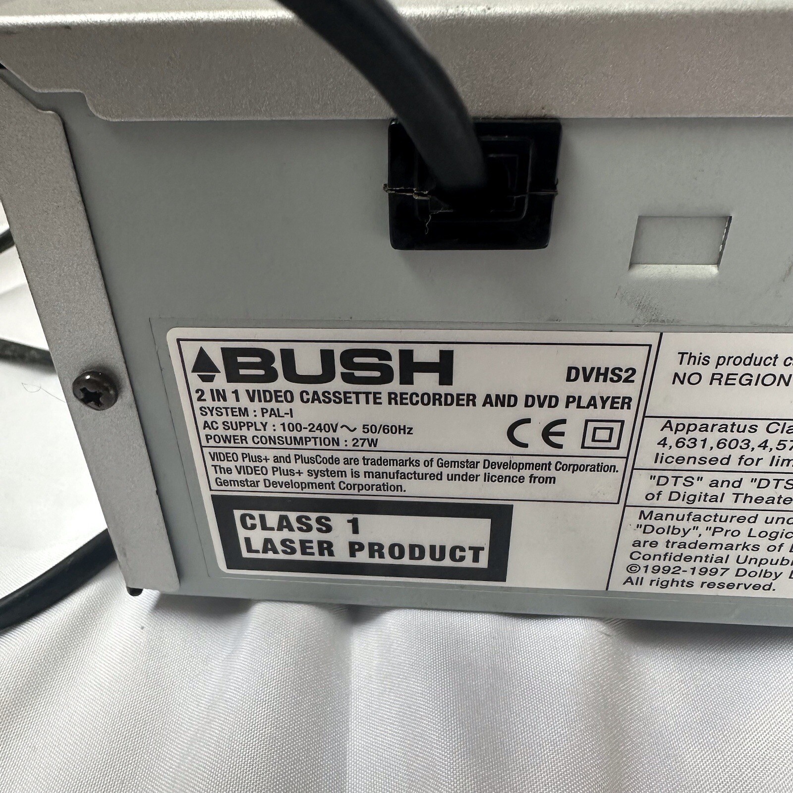 Bush DVHS2 VHS VCR DVD Player Video Cassette Recorder Combo Combi Silver eBay