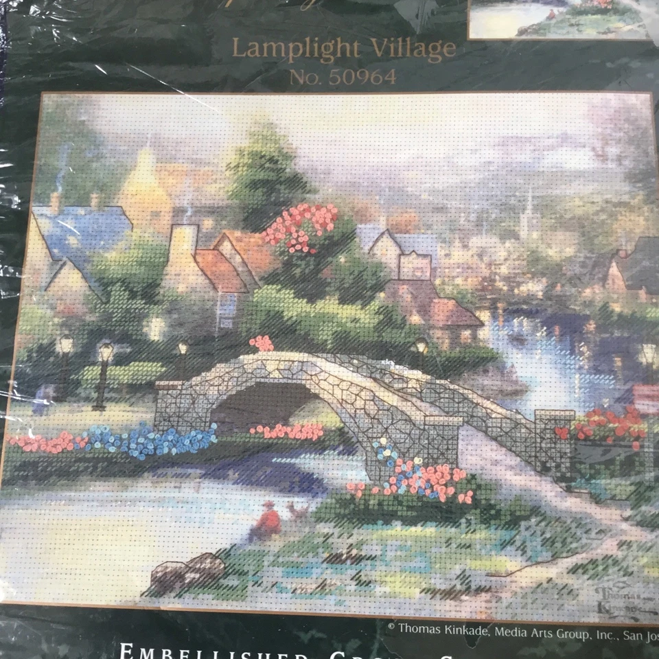 Thomas Kinkade Cross Stitch Kit, Lamplight Village, No. 50964 - Image 3 of 4