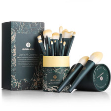 Makeup Brushes 18Pcs Professional Makeup Brush Travel Set with Eco Cylinder 2Cup