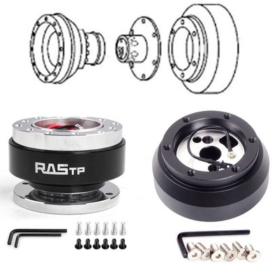 Black Quick Release Kit & Short Hub Adapter 170H For DODGE GMC CHEVY JEEP GM