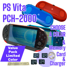 Consola PlayStation Vita Value Pack PS Vita Rojo Azul Negro PCH-2000 ENVÍO DESDE EE. UU.