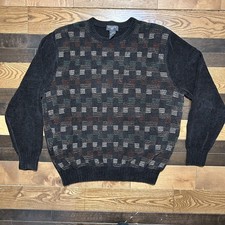 Dockers Sweater Mens Sz L Geometric Black Pullover