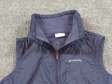 Columbia Jacket Womens Medium Blue Vest Full Zip Outdoor Hike Quilted