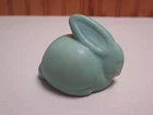 Excellent Van Briggle Pottery Turquoise Blue Bunny Rabbit 3 1/2"