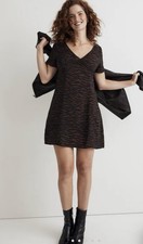*Women’s Madewell Brown/Black Animal Print Short Dress Size M/L (14)