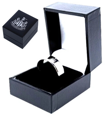 NEWCASTLE UNITED FC EDELSTAHL WAPPEN SCHMALER BANDRING KOMPLETT GESCHENKBOX NUFC UTD
