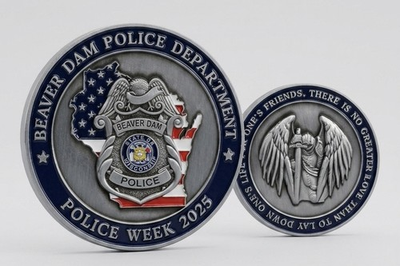 #ad Beaver Dam Police Department Police Week 2025 Challenge Coin Wisconsin $25.49
