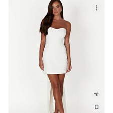 Meshki White Strapless Bow Mini dress size small