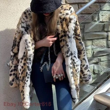 Womens Warm Winter Real Natural Rabbit Fur Long Coat Jacket