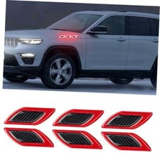 6 PCS 3D Strong Reflective Stripe Sticker,Car Fender Hood Bumper Reflective Red