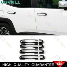 For Jeep Renegade 2016+ Bright Black Car Exterior Side Door Handle Strip Trim 8*