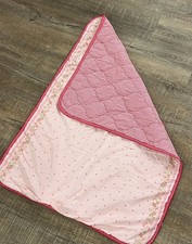 Vintage Gymboree Pink Gingham flowers Baby Blanket 1999 100 cotton 38x26 quilt