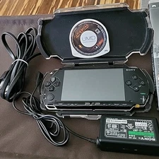 Sony Playstation Portable PSP Handheld Console Black Tested W/5 Games