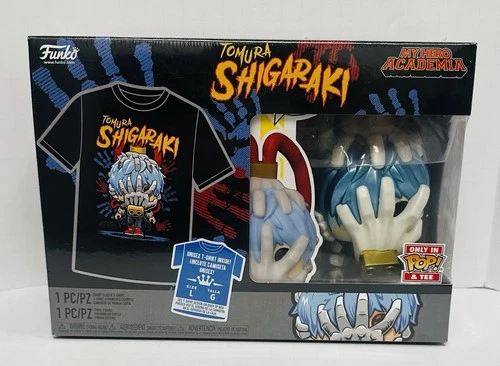 Funko Pop Tees My Hero Academia Tomura Shigaraki Graphic Men L Shirt & Vinyl Pop