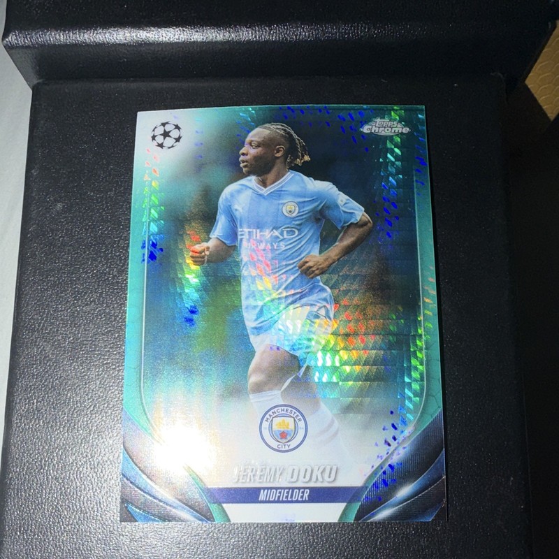 Topps 2023-24 Chrome UEFA Club Competitions Jeremy Doku Man City #171