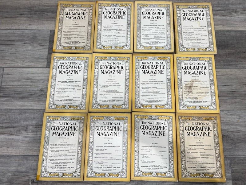 1926 National Geographic Magazines - Complete Full Set - 100 Years Old