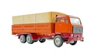 NACORAL 1/50 SCALE DIECAST VOLVO ORANGE & RED COVERED LORRY TRUCK UNBOXED
