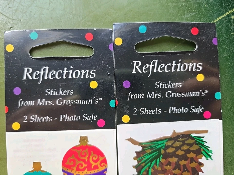 NOVO EM FOLHA VINTAGE 2 Pacotes de Adesivos Reflexos da Sra. Grossman Folha Metálica Natal - Imagem 4 de 4