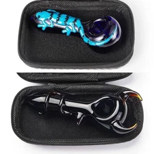 ( Pack of 2 ) 4" Tobacco Smoking Glass Pipe Collectible Handmade Pipes with Box