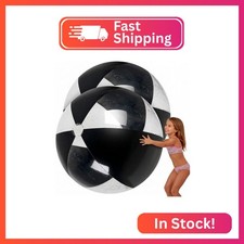 Ceenna 2 Pcs Giant Beach Balls 60 Inch Inflatable, Black Clear, Stylish