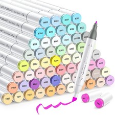 Pastel Markers, 61 Colors Dual Tip Art Markers Sketch Pens Permanent Alcohol ...