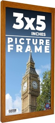 3x5 In Honey Brown Real Wood Picture Frame Width 0.75 inches | Interior Frame De