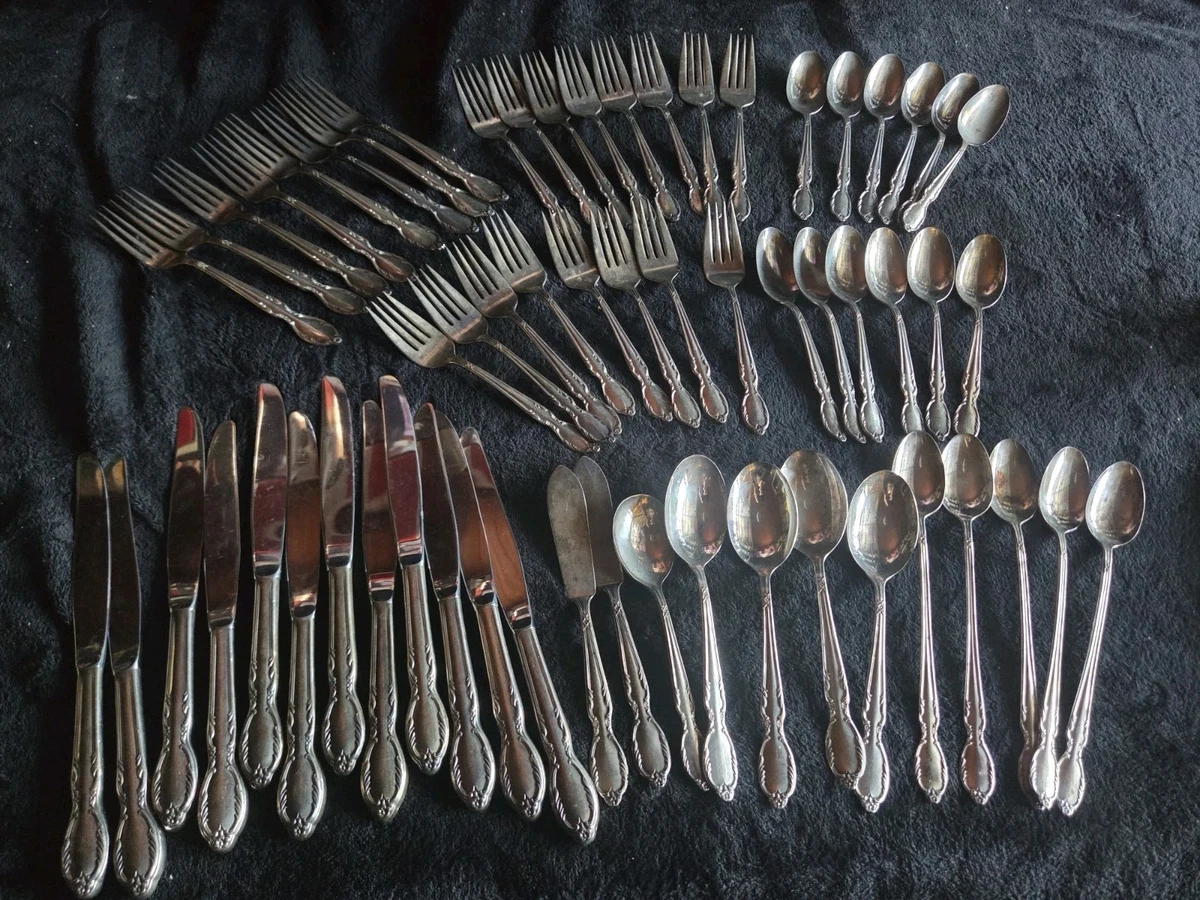 International Silver Antique US Silver-Plated Flatware Sets for