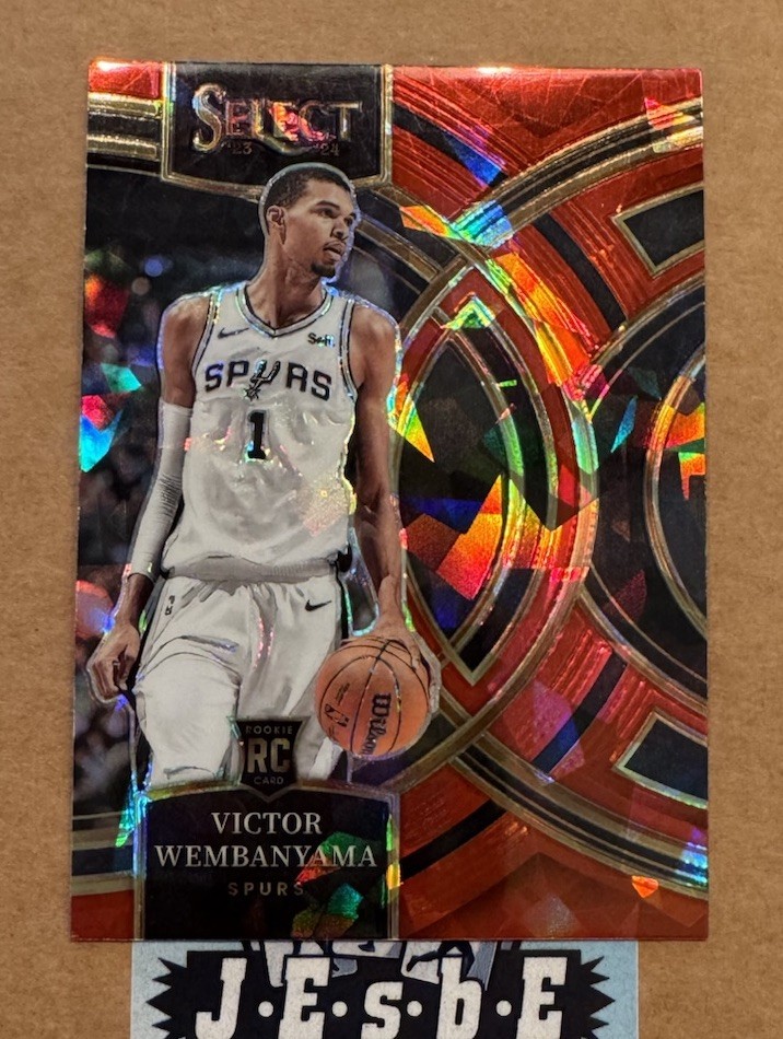 2023-24 Panini Select Premier Level VICTOR WEMBANYAMA #121 RC Red Cracked Ice
