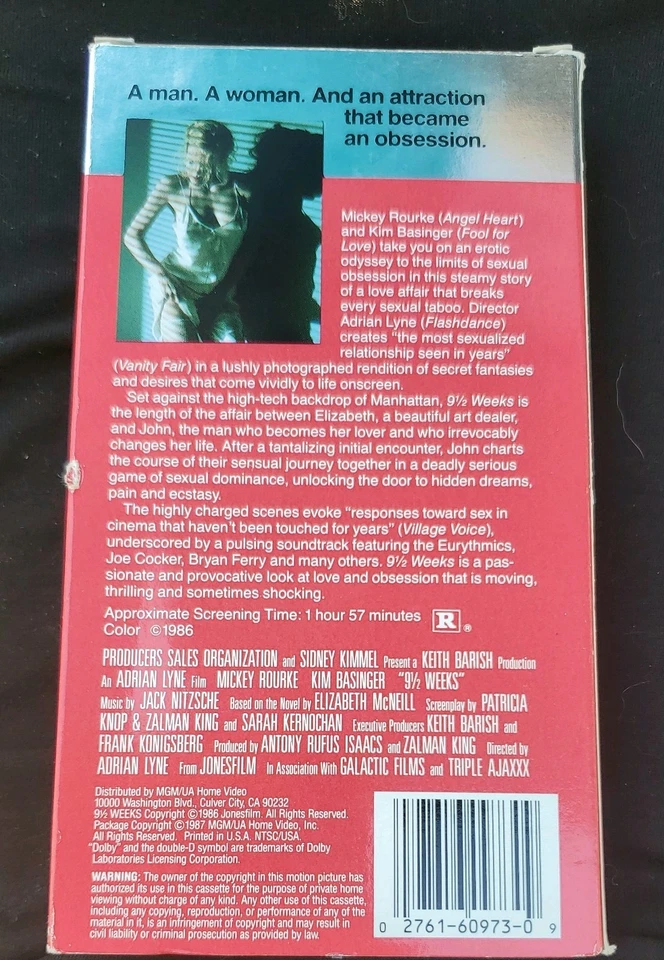 Erotic Thrillers VHS Lot 5 Movies 9 1/2 Weeks Body Double Women Unchained Shock - Image 3 of 4