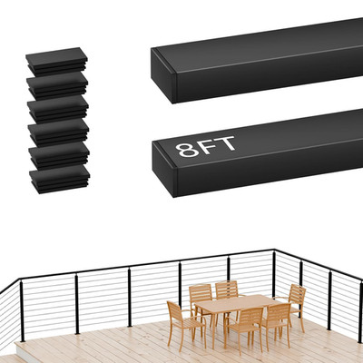 2Pack 8FT Black Cable Railing Handrail for Deck Stair Cable Railing System, T304