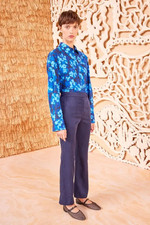 Ulla Johnson Marte Blue Mid Rise Boot Cut Pants Trousers Nwt 10