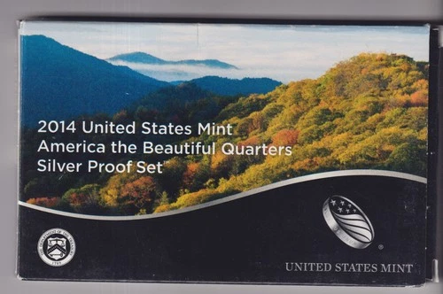 2014 UNITED STATES MINT SILVER PROOF SET AMERICA THE BEAUTIFUL .25¢ QUARTERS