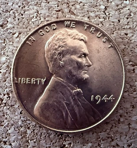 RARE 1944 Wheat Penny Error BU No Mint Mark “L” in Liberty Rim Error Cent Coin