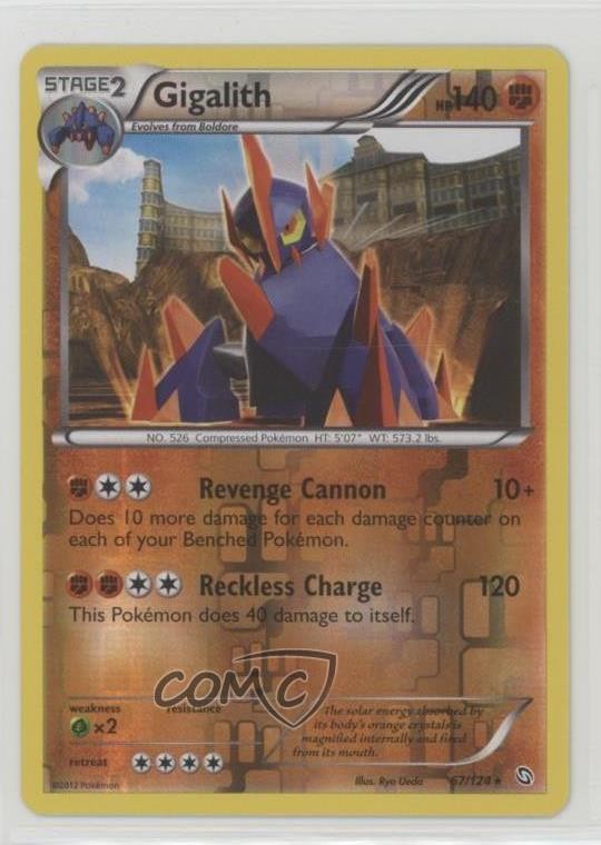 Gigalith Reverse Foil Pokémon Black & White Dragons Exalted #67