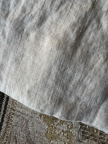 Guess Hose weites Bein 29 Midrise Leinen silber metallic beige Schrittlänge 33 - Bild 3 von 5