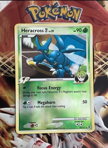 Pokemon Heracross E4 Rising Rivals 24/111 Rare Reverse Holo- LP~