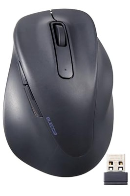 ELECOM Wireless Ergonomic Shape Mouse 2,4 GHz with Mini USB Receiver Silent