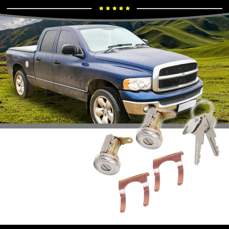 Lote de 2 cilindros de cerradura de puerta con llave aptos para Dodge D350 1981-1989 Foto 2 de 4