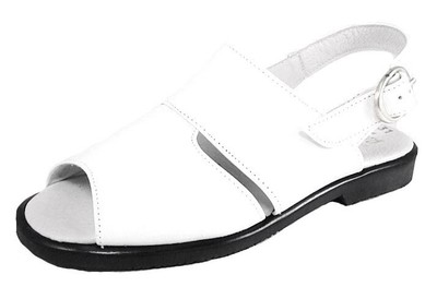 DE OSU/FARO -Spain - Girls White Leather Sandals -Slingback -European -Size 13-5